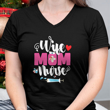 Funny Nurse Shirt, Nurse Unisex T-Shirt/Hoodie/Sweatshirt HLT00 - Wife Mom Nurse Funny Mother's Day Mom Nurse Wife T-Shirt