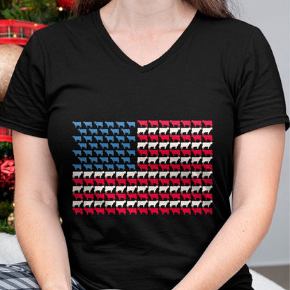 Best Farmer Life Shirt, Funny Farmer UnisexT-Shirt/Hoodie/Sweatshirt HLT00 - Cow American Flag Heifer US 4th of July Farm Cattle USA Gift T-Shirt