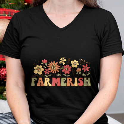 Best Farmer Life Shirt, Funny Farmer UnisexT-Shirt/Hoodie/Sweatshirt HLT00 - Farmerish Groovy Retro Floral Farmer Wife Daughter T-Shirt