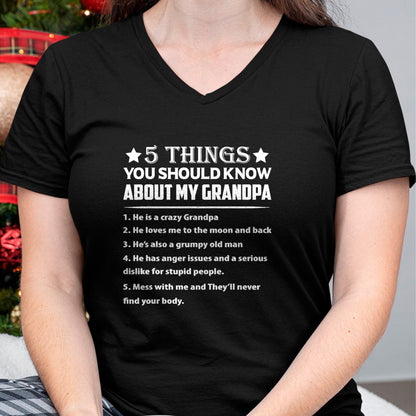 Best Grandpa Shirt, Proud Grandpa Unisex T-Shirt/Hoodie/Sweatshirt HLT00 - 5 Things You Know About My Grandpa He Is My Grandpa T-Shirt (1)