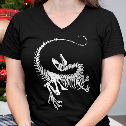 Best Dinosaur Lover Shirt, Funny Dinosaur UnisexT-Shirt/Hoodie/Sweatshirt HLT00 - Velociraptor Dinosaur Fossil Skeleton Paleontology T-Shirt, Men, Black, 3X-Large