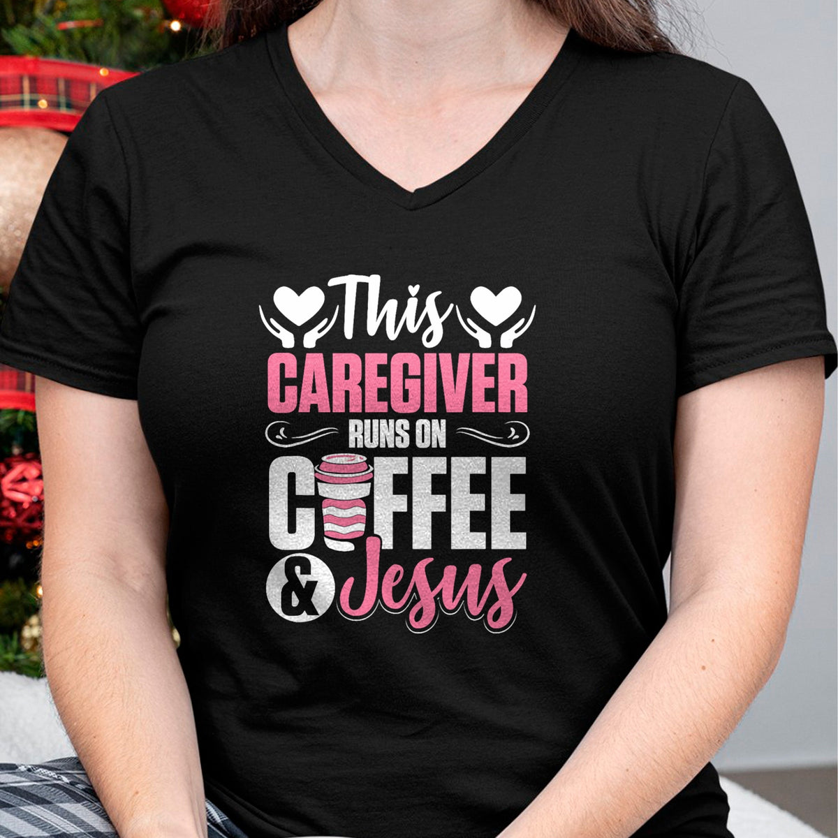 Funny Nurse Shirt, Nurse Unisex T-Shirt/Hoodie/Sweatshirt HLT00 - Nurse Caretaker This Caregiver Runs On Coffee And Jesus T-Shirt