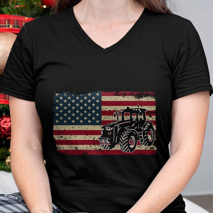 Best Farmer Life Shirt, Funny Farmer UnisexT-Shirt/Hoodie/Sweatshirt HLT00 - Farm Tractors USA Flag Patriotic Farming Gift Long Sleeve T-Shirt