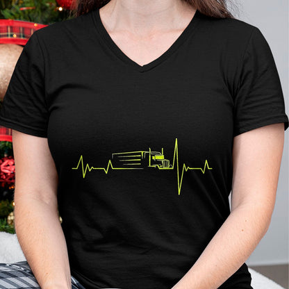 Best Truck Driver Life Shirt, Funny Trucker UnisexT-Shirt/Hoodie/Sweatshirt HLT00 - Truck Driver Heart beat 18 Wheeler semi-Trailer Tractor T-Shirt, Men, Black, 3X-Large
