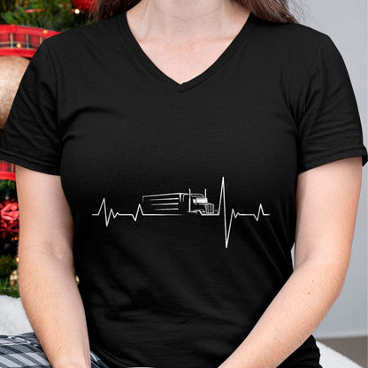 Best Truck Driver Life Shirt, Funny Trucker UnisexT-Shirt/Hoodie/Sweatshirt HLT00 - Truck Driver Heart Beat 18 Wheeler semi-Trailer Tractor T-Shirt