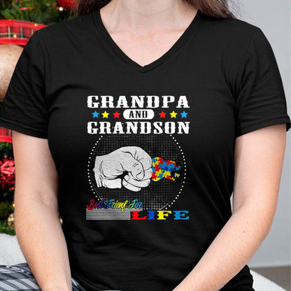 Best Grandpa Shirt, Proud Grandpa Unisex T-Shirt/Hoodie/Sweatshirt HLT00 - Autism Awareness Grandpa Grandson Best Friend for Life Gift T-Shirt