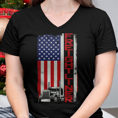 Best Truck Driver Life Shirt, Funny Trucker UnisexT-Shirt/Hoodie/Sweatshirt HLT00 - Trucker Truck Driver Halloween Pun Vintage USA American Flag T-Shirt