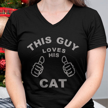 Cat Love Shirt, Funny Cat Lover Gift UnisexT-Shirt/Hoodie/Sweatshirt HLT00 - This Guy Loves His Cat Pet Owners Kitten Cat Dad Cat Man T-Shirt