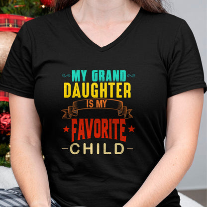 Best Grandpa Shirt, Proud Grandpa Unisex T-Shirt/Hoodie/Sweatshirt HLT00 - My Granddaughter is My Favorite Child Funny Grandpa Grandma T-Shirt (1)