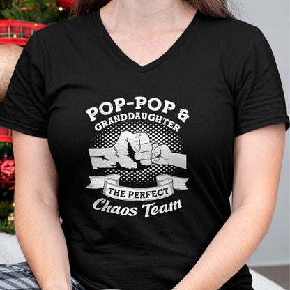 Best Grandpa Shirt, Proud Grandpa Unisex T-Shirt/Hoodie/Sweatshirt HLT00 - Pop-Pop & Granddaughter the perfect chaos team Grandpa Gift T-Shirt