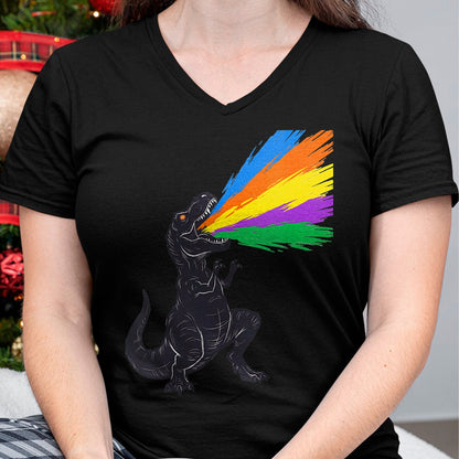 Best Dinosaur Lover Shirt, Funny Dinosaur UnisexT-Shirt/Hoodie/Sweatshirt HLT00 - Womens Types Of Dinosaurs Dino Identification kids boys girls V-Neck T-Shirt