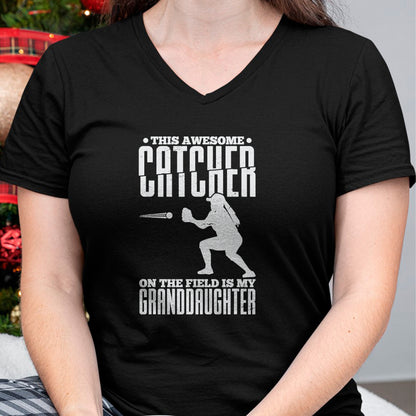 Best Grandpa Shirt, Proud Grandpa Unisex T-Shirt/Hoodie/Sweatshirt HLT00 - This Awesome Catcher On The Field Is My Granddaughter T-Shirt