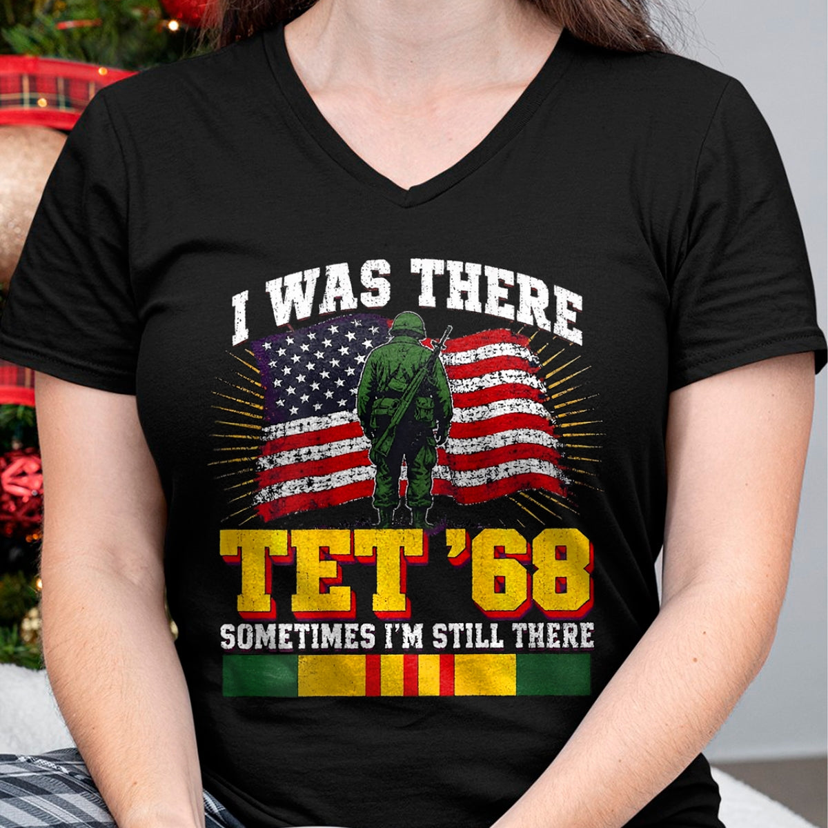 Proud Veteran Shirt, Funny Veteran UnisexT-Shirt/Hoodie/Sweatshirt HLT00 - I was There TET 68 Military US Flag Veteran (on Back) T-Shirt