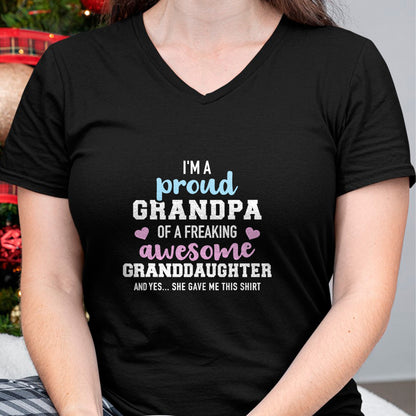 Best Grandpa Shirt, Proud Grandpa Unisex T-Shirt/Hoodie/Sweatshirt HLT00 - Proud grandpa of an awesome granddaughter T-Shirt