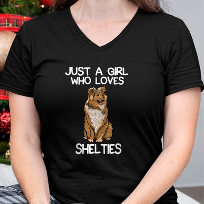 Dog Love Shirt, Dog Lover Gift T-Shirt/Hoodie/Sweatshirt HLT00 - Just A Girl Who Loves Shelties Dog Sheltie Lover Owner T-Shirt