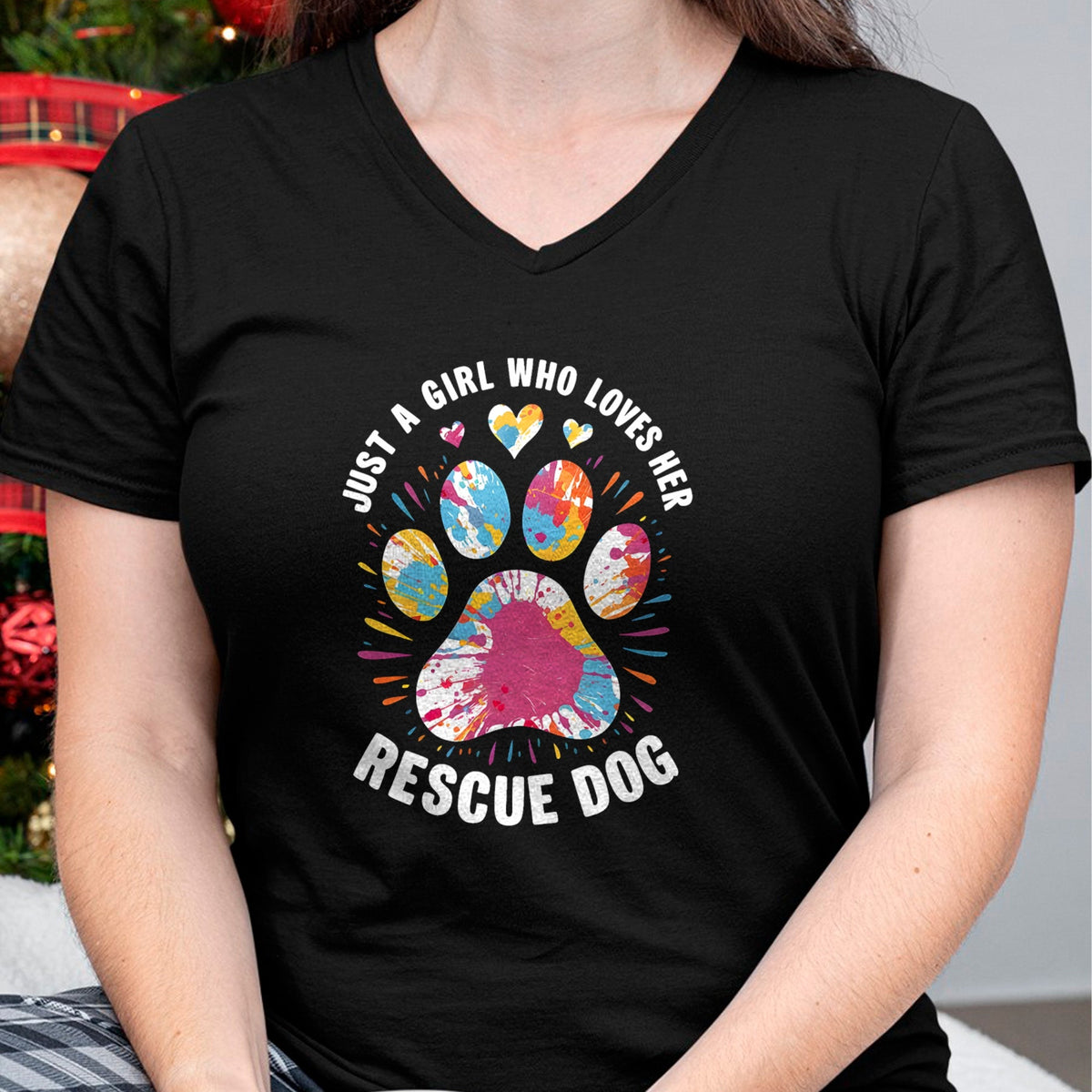 Dog Love Shirt, Dog Lover Gift T-Shirt/Hoodie/Sweatshirt HLT00 - Just a Girl Who Loves Her Rescue Dog Dog Lovers Pet Owners T-Shirt