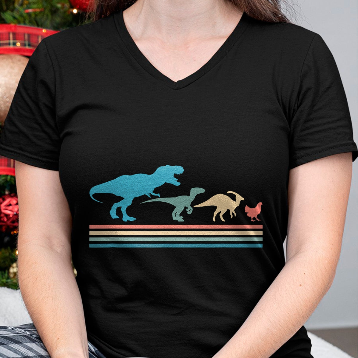 Best Dinosaur Lover Shirt, Funny Dinosaur UnisexT-Shirt/Hoodie/Sweatshirt HLT00 - Funny Vintage Dinosaur Evolution T-Rex Velociraptor Chicken T-Shirt
