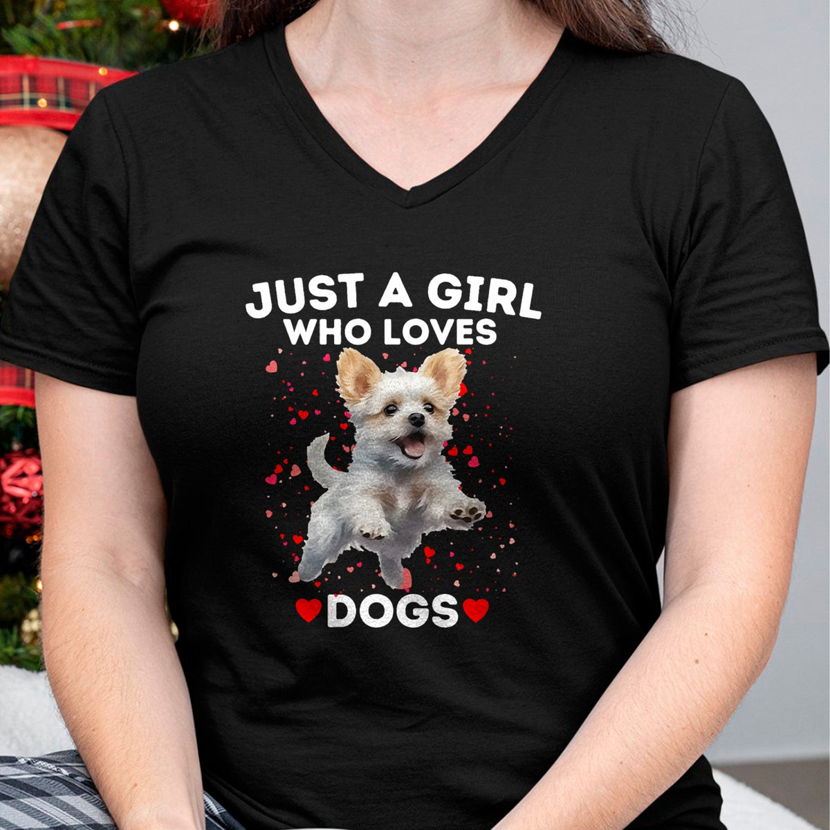 Dog Love Shirt, Dog Lover Gift T-Shirt/Hoodie/Sweatshirt HLT00 - Just a Girl who loves Dogs T-Shirt