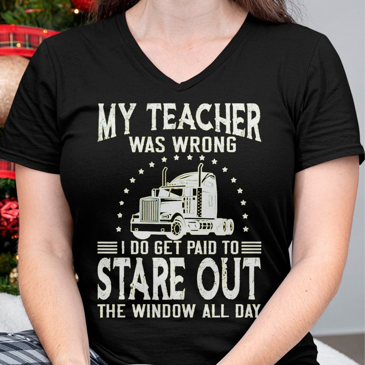 Best Truck Driver Life Shirt, Funny Trucker UnisexT-Shirt/Hoodie/Sweatshirt HLT00 - My Teacher was Wrong Trucker T-Shirt, Men, Black, 3X-Large