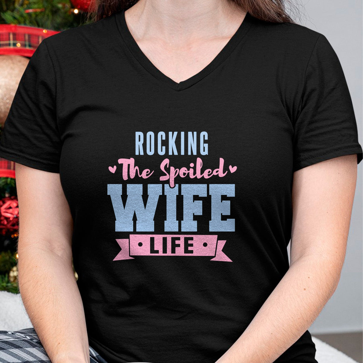 Best Wife Shirt, Wife and Husband Unisex T-Shirt/Hoodie/Sweatshirt HLT00 - Gift for wife T shirt, spoiled wife   Wife Rocking The Spoiled Wife Life Spoiled Wife Pullover Hoodi