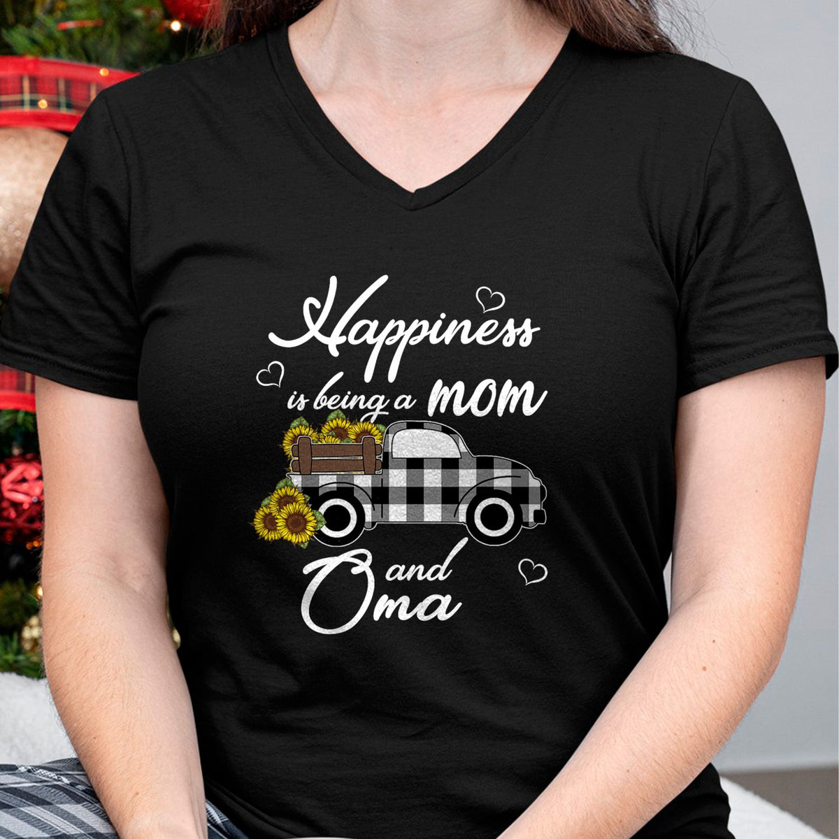 Best Grandma Shirt, Proud Grandma Unisex T-Shirt/Hoodie/Sweatshirt HLT00 - Sunflower Grandma Shirt Happiness is being a Mom and Oma T-Shirt (1)