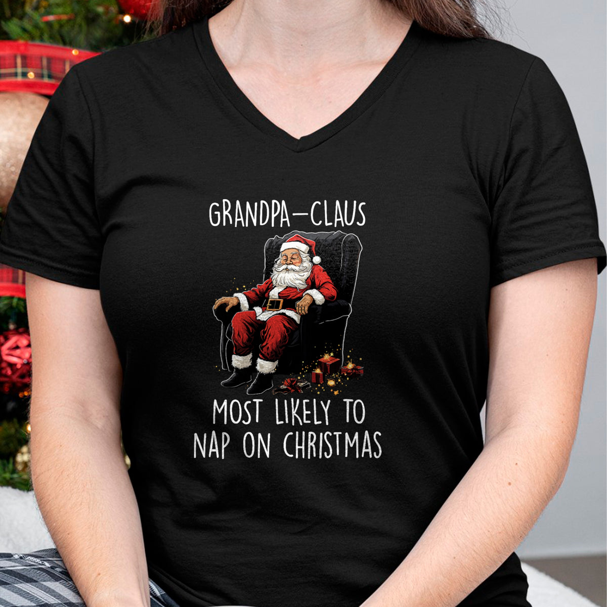 Best Grandpa Shirt, Proud Grandpa Unisex T-Shirt/Hoodie/Sweatshirt HLT00 - Grandpa Claus Most Likely To Take A Nap On Christmas Funny T-Shirt