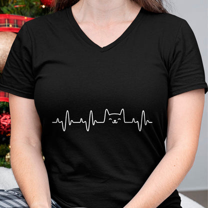 Cat Love Shirt, Funny Cat Lover Gift UnisexT-Shirt/Hoodie/Sweatshirt HLT00 - Cat Heartbeat Love Cats Women_s Girls Cat Lover T-Shirt (1)