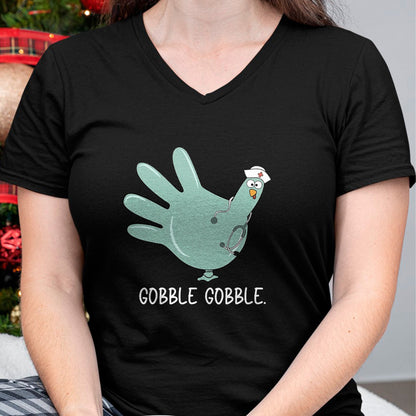 Funny Nurse Shirt, Nurse Unisex T-Shirt/Hoodie/Sweatshirt HLT00 - Turkey Glove Nurse Thanksgiving T-Shirt