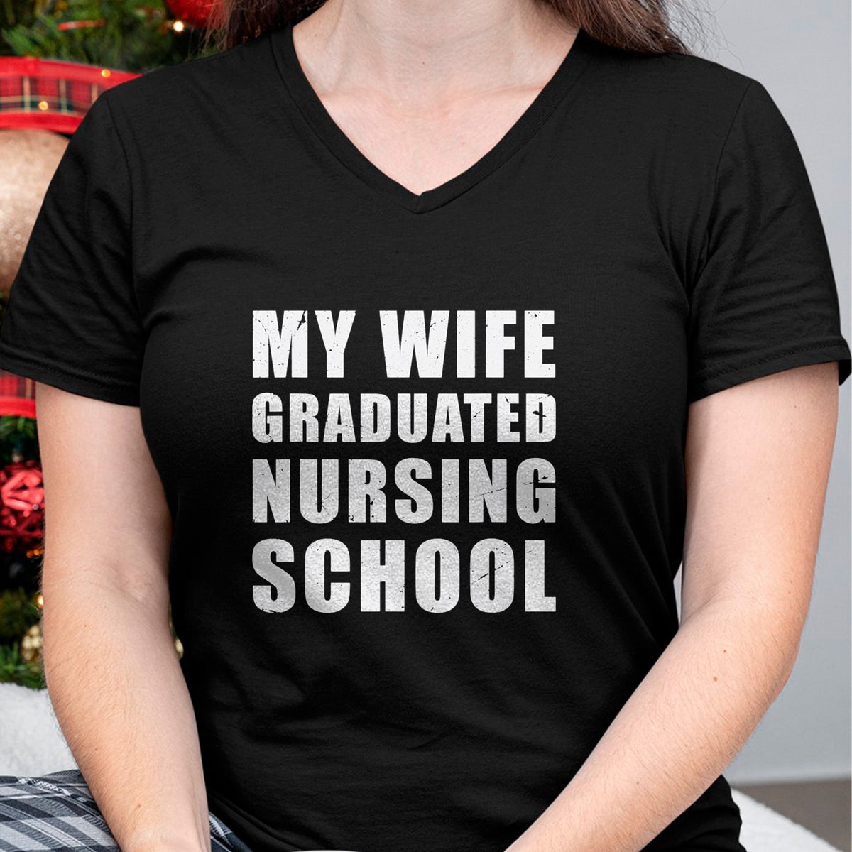 Funny Nurse Shirt, Nurse Unisex T-Shirt/Hoodie/Sweatshirt HLT00 - Mens My Wife Graduated Nursing School shirt for Husband Men Nurse T-Shirt