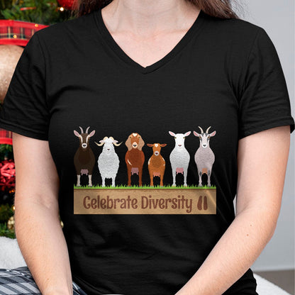 Best Farmer Life Shirt, Funny Farmer UnisexT-Shirt/Hoodie/Sweatshirt HLT00 - Celebrate Diversity Breeds Farm Animal Cute Humor Fun Goat Long Sleeve T-Shirt