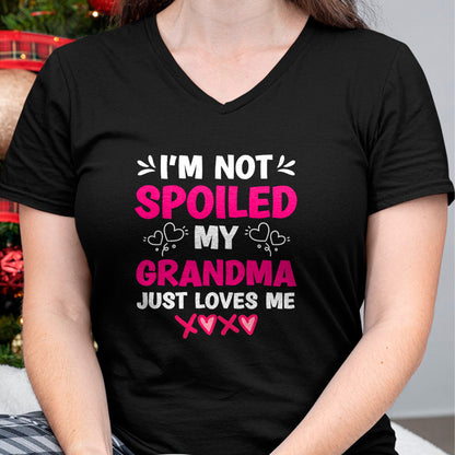 Best Grandpa Shirt, Proud Grandpa Unisex T-Shirt/Hoodie/Sweatshirt HLT00 -I'm Not Spoiled My Grandma Just Loves Me Granddaughter Girls T-Shirt