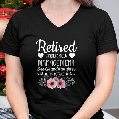 Best Grandpa Shirt, Proud Grandpa Unisex T-Shirt/Hoodie/Sweatshirt HLT00 - Retired Under New Management Granddaughter Grandma Grandpa T-Shirt (1)