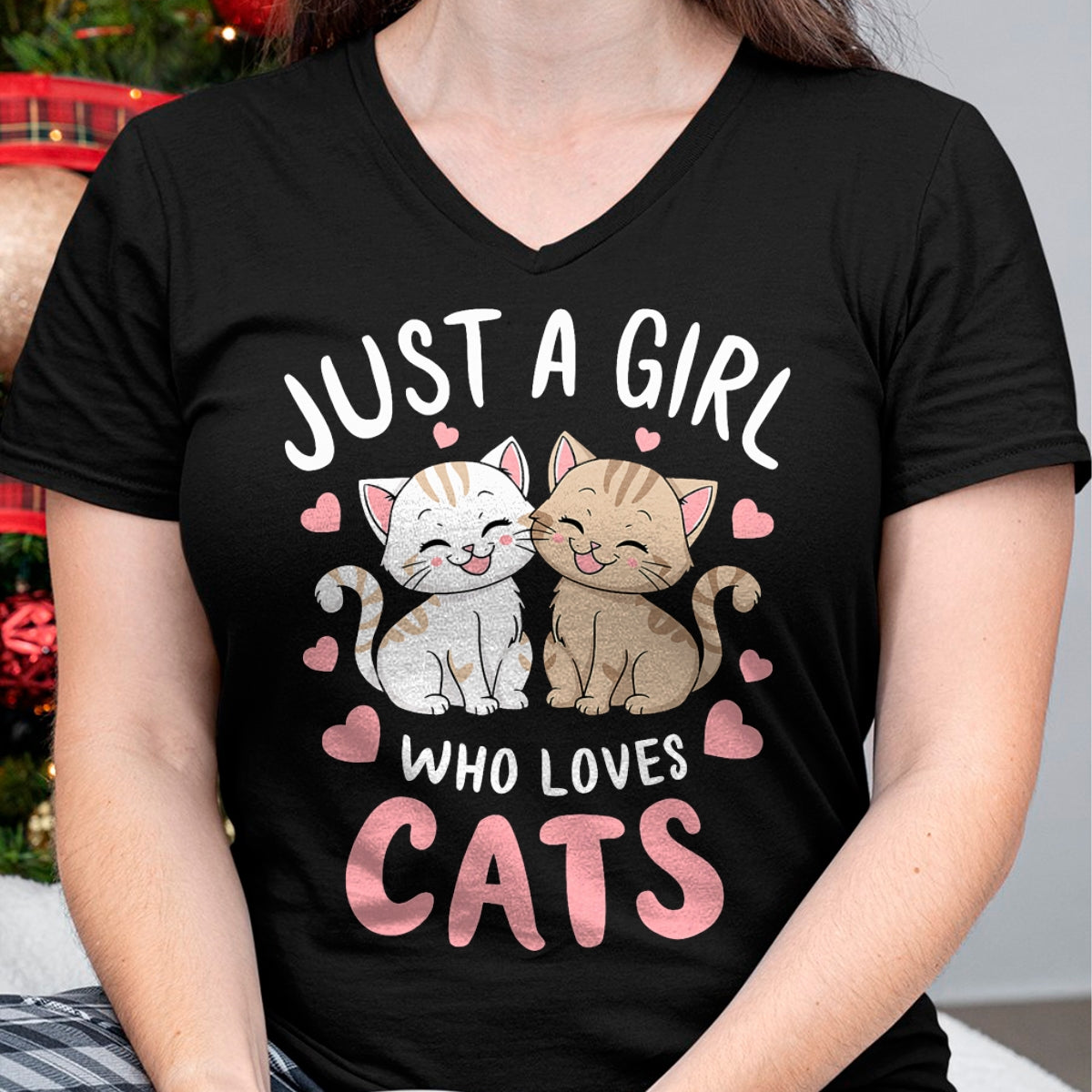 Cat Love Shirt, Funny Cat Lover Gift UnisexT-Shirt/Hoodie/Sweatshirt HLT00 - Cat Lover Just A Girl Who Loves Cats T-Shirt