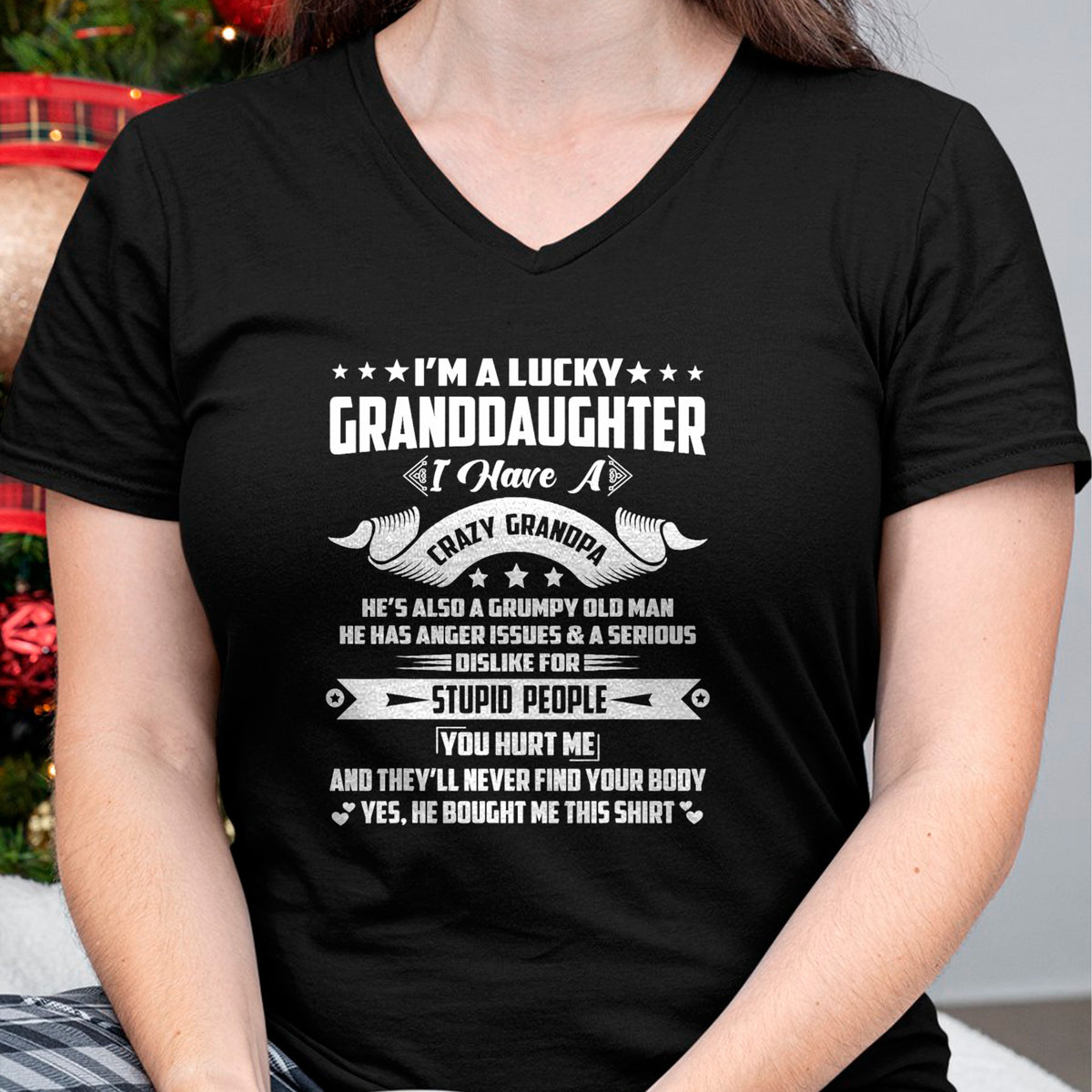Best Grandpa Shirt, Proud Grandpa Unisex T-Shirt/Hoodie/Sweatshirt HLT00 - I'm A Lucky Granddaughter I Have A Grandpa Funny Family T-Shirt