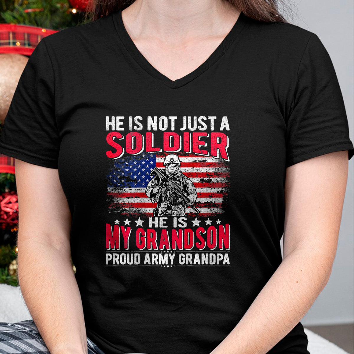 Best Grandpa Shirt, Proud Grandpa Unisex T-Shirt/Hoodie/Sweatshirt HLT00 - My Grandson Is A Soldier Hero Proud Army Grandpa Grandfather T-Shirt
