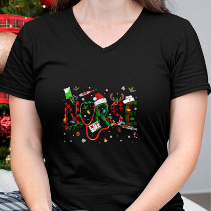 Funny Nurse Shirt, Nurse Unisex T-Shirt/Hoodie/Sweatshirt HLT00 - Nurse Christmas Stethoscope Nurses Xmas Scrub Men Women T-Shirt