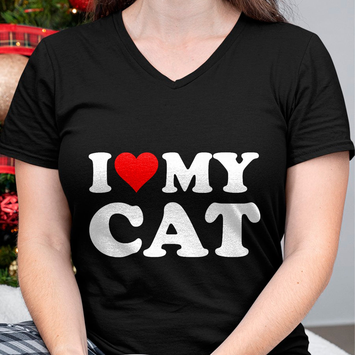 Cat Love Shirt, Funny Cat Lover Gift UnisexT-Shirt/Hoodie/Sweatshirt HLT00 - Red Heart I Love My Cat T-Shirt