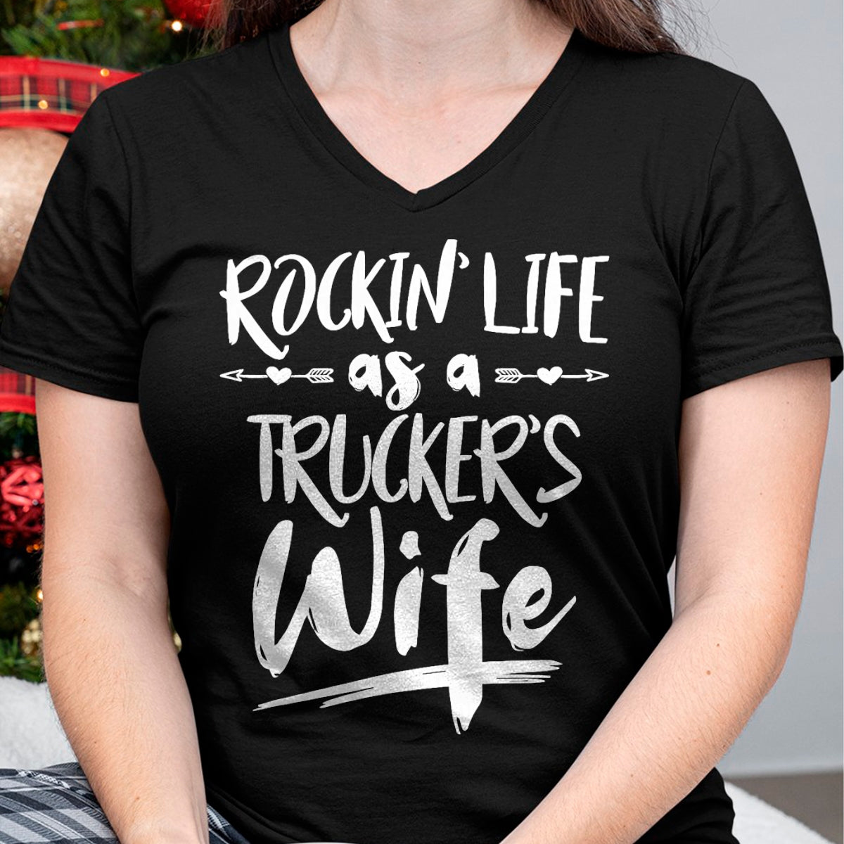 Best Truck Driver Life Shirt, Funny Trucker UnisexT-Shirt/Hoodie/Sweatshirt HLT00 - Cute Wife Semi Truck Driver Design For Wives Of Truckers T-Shirt