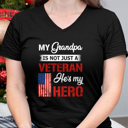 Best Grandpa Shirt, Proud Grandpa Unisex T-Shirt/Hoodie/Sweatshirt HLT00 - My Grandpa Is Not Just Veteran He Is My Hero Military T-Shirt