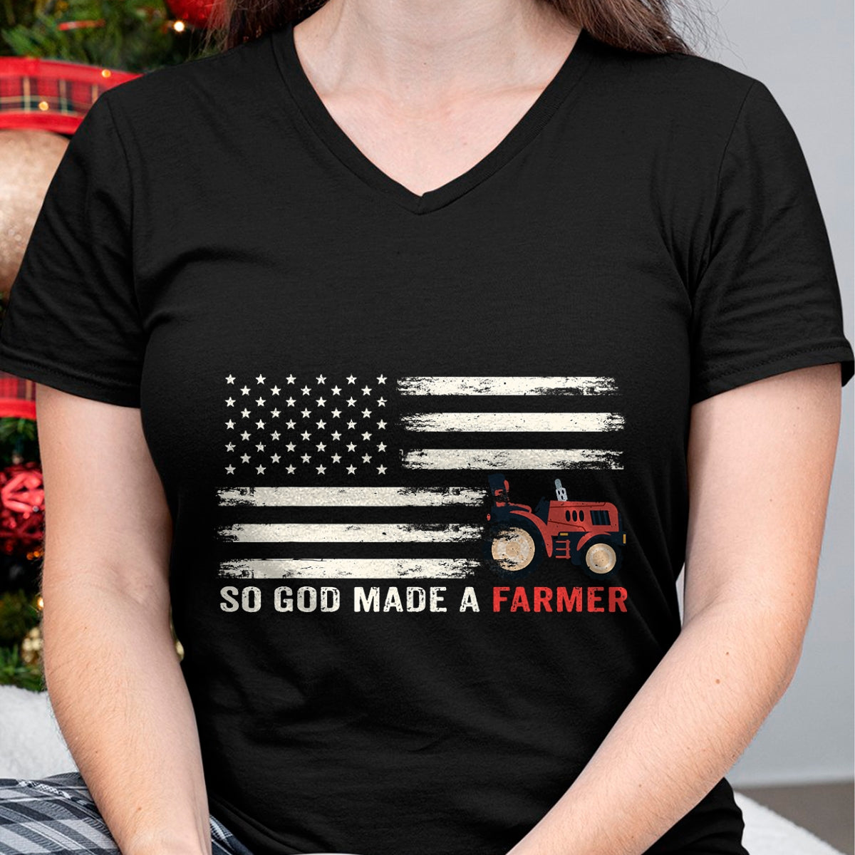 Best Farmer Life Shirt, Funny Farmer UnisexT-Shirt/Hoodie/Sweatshirt HLT00 - So God Made A Farmer, USA Flag of Farmer T-Shirt for Women Men