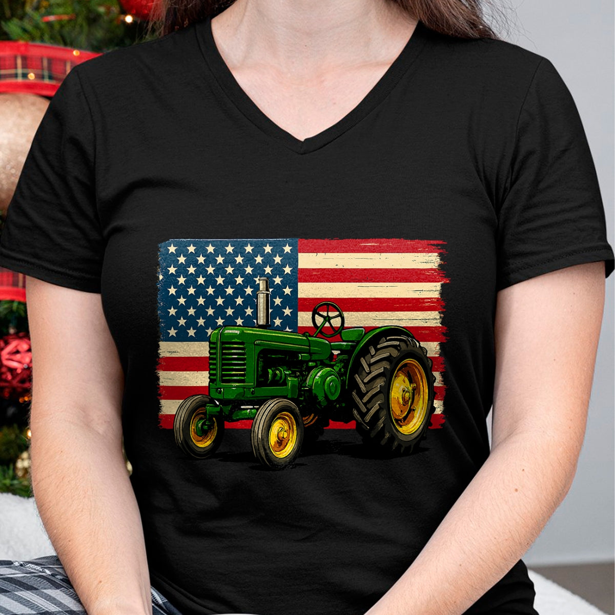 Best Farmer Life Shirt, Funny Farmer UnisexT-Shirt/Hoodie/Sweatshirt HLT00 - Farmer Tractor USA Flag 4th of July T-Shirt