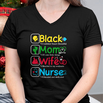 Funny Nurse Shirt, Nurse Unisex T-Shirt/Hoodie/Sweatshirt HLT00 - Black Nurse Mommy Wife - African American Mothers Women Mom T-Shirt