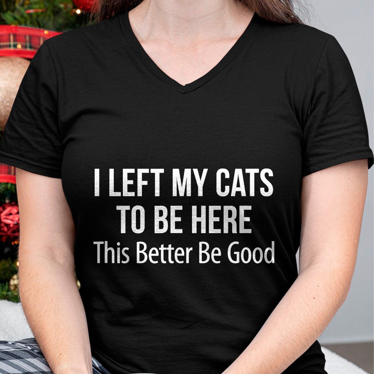 Cat Love Shirt, Funny Cat Lover Gift UnisexT-Shirt/Hoodie/Sweatshirt HLT00 - I Left My Cats To Be Here - This Better Be Good - T-Shirt