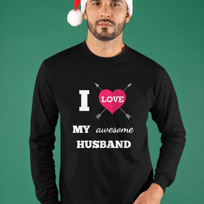 Best Wife Shirt, Wife and Husband Unisex T-Shirt/Hoodie/Sweatshirt HLT00 - I Love My Awesome Husband Shirt Heart & Arrow Cool Wife Tee T-Shirt