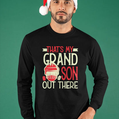 Best Grandpa Shirt, Proud Grandpa Unisex T-Shirt/Hoodie/Sweatshirt HLT00 - That's My Grandson Out There Hockey For Grandma Grandpa T-Shirt