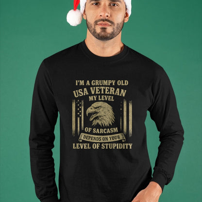 Proud Veteran Shirt, Funny Veteran UnisexT-Shirt/Hoodie/Sweatshirt HLT00 - Grumpy Old USA Veteran T-Shirt
