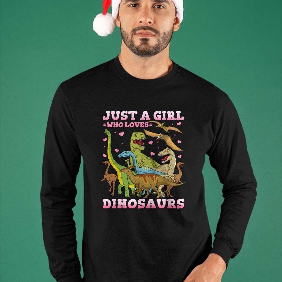 Best Dinosaur Lover Shirt, Funny Dinosaur UnisexT-Shirt/Hoodie/Sweatshirt HLT00 - Dinosaur Just a Girl Who Loves Dinosaurs Brachiosaurus T-Shirt
