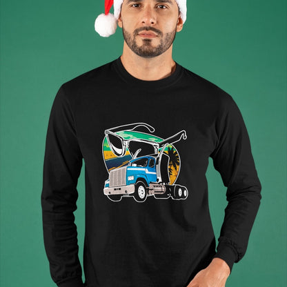Best Truck Driver Life Shirt, Funny Trucker UnisexT-Shirt/Hoodie/Sweatshirt HLT00 - Truck Driver Peaceful Asphalt Road Trucker Glasses T-Shirt