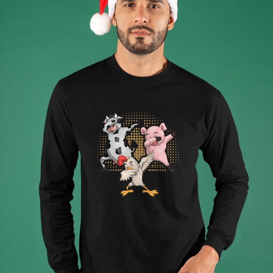 Best Farmer Life Shirt, Funny Farmer UnisexT-Shirt/Hoodie/Sweatshirt HLT00 - Dabbing Chicken Pig Cow Funny Farm Animal T-Shirt