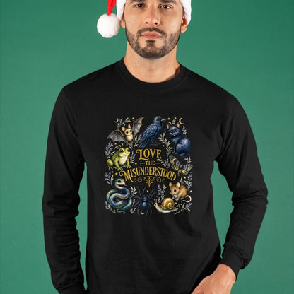 Cat Love Shirt, Funny Cat Lover Gift UnisexT-Shirt/Hoodie/Sweatshirt HLT00 - Love The Misunderstood Bat Raven Cat Snake Spider Moth Frog T-Shirt